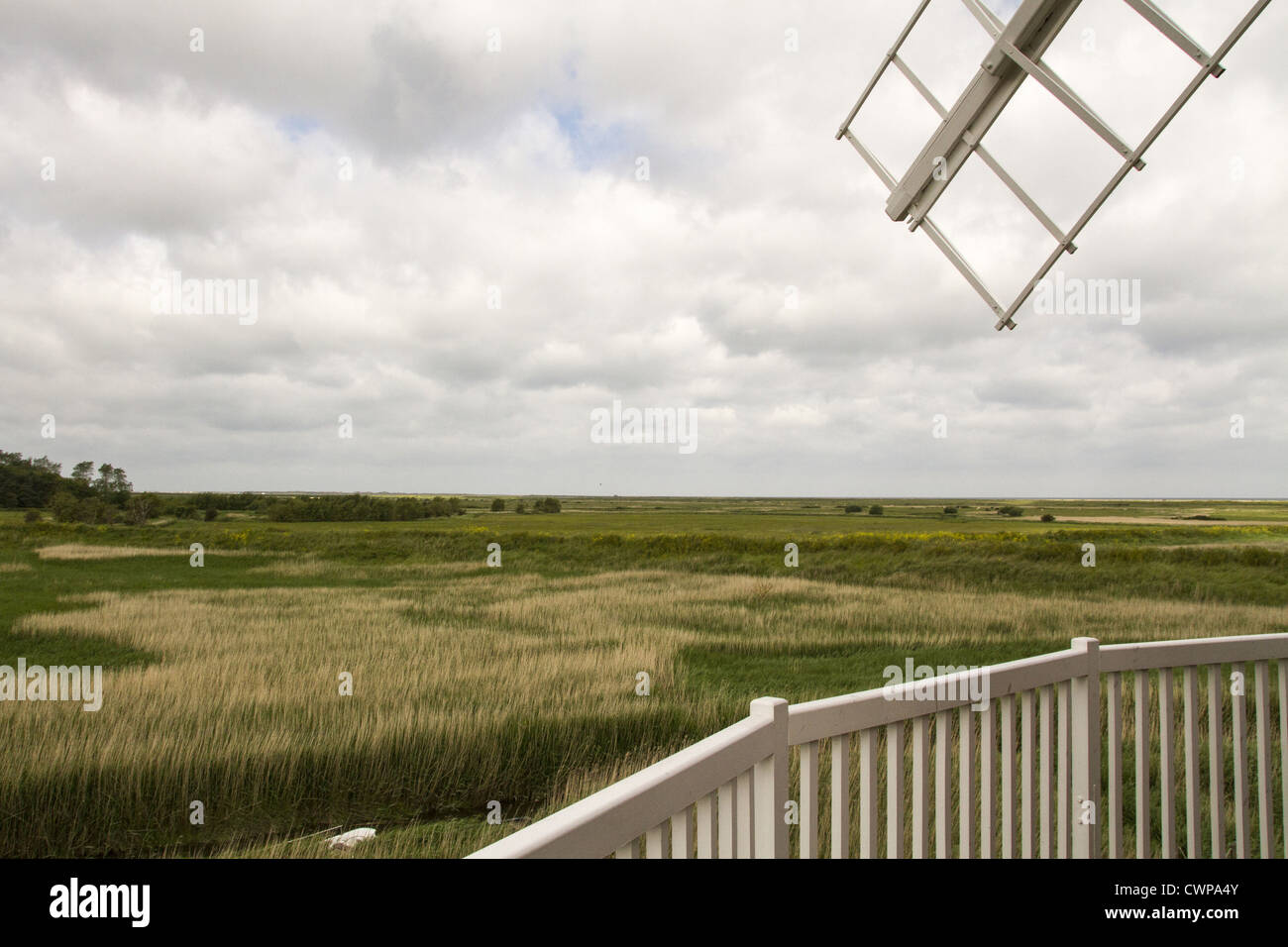 Blick vom Cley Windmühle in Cley Marsh, Cley next am Meer, North Norfolk Stockfoto