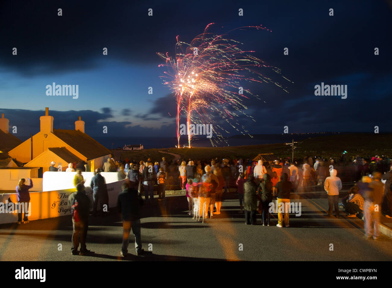 Lands End; Feuerwerk; Sommer; Cornwall; UK Stockfoto