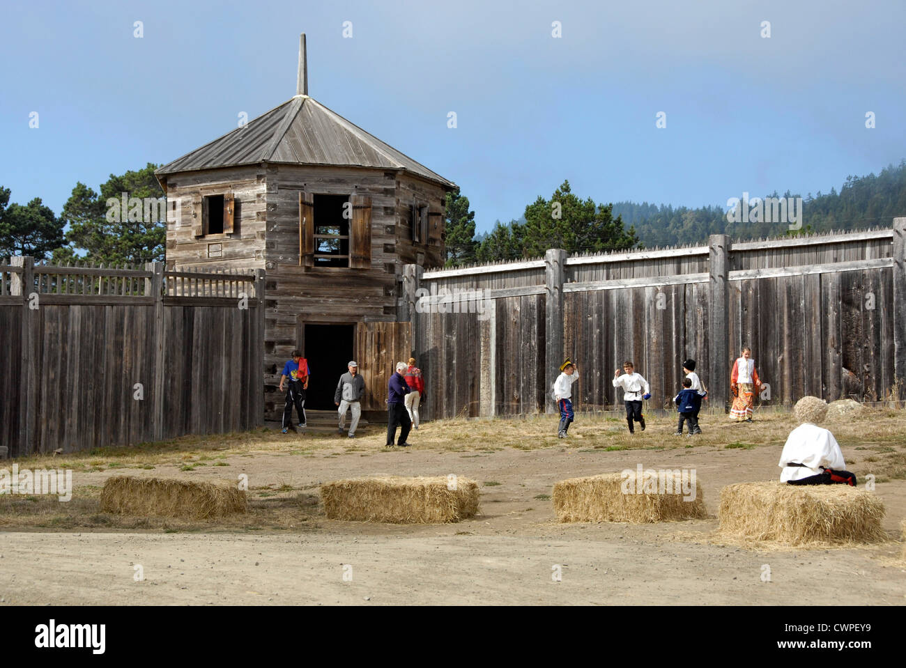 Russische orthodoxe Kirche Bicentennial Feier am Fort Ross State Historic Park in Kalifornien Stockfoto