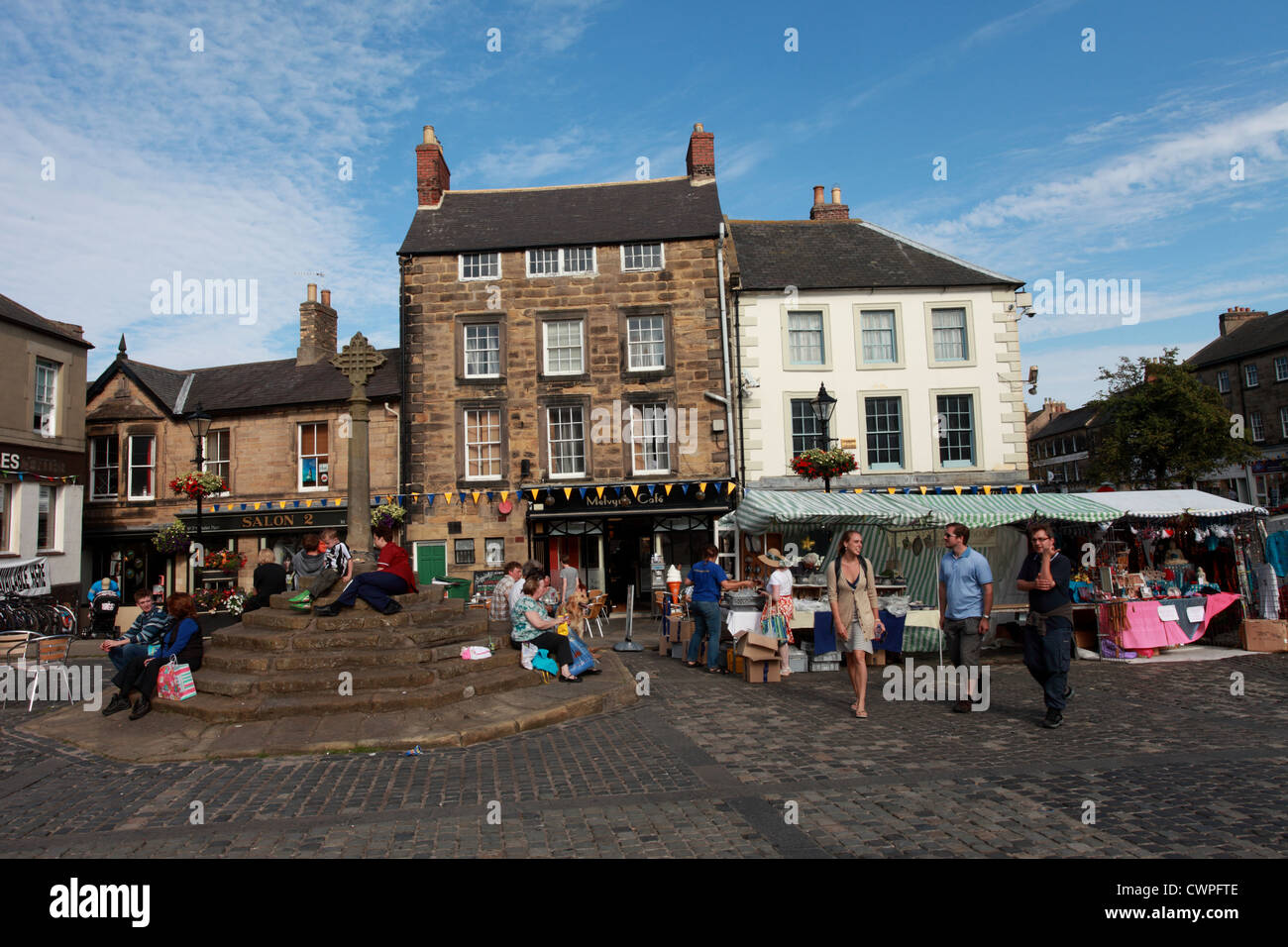 Marktplatz, Alnwick, Northumberland UK Stockfoto