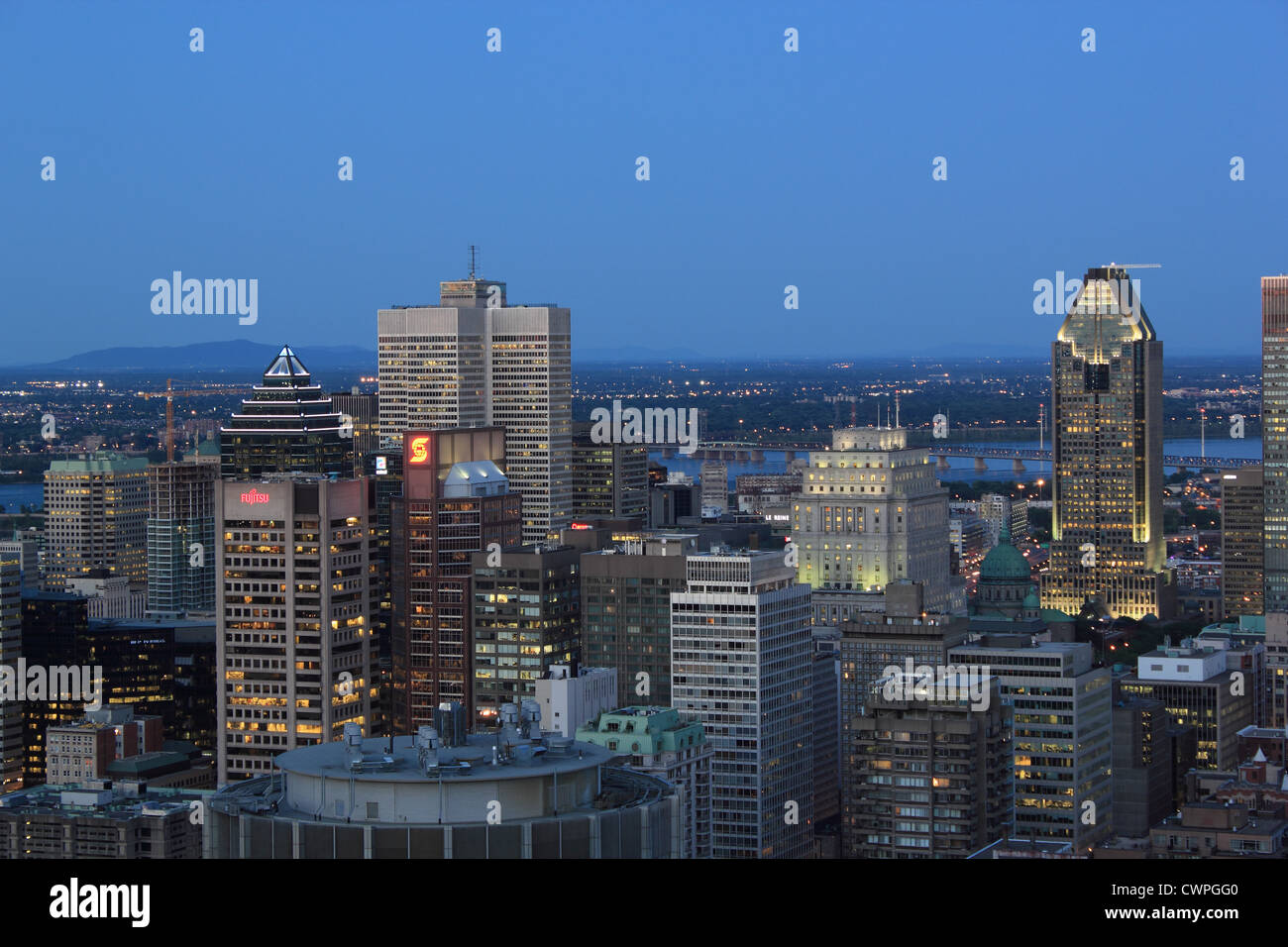 Kanada, Québec, Montréal, Innenstadt, Skyline, Sonnenuntergang Stockfoto
