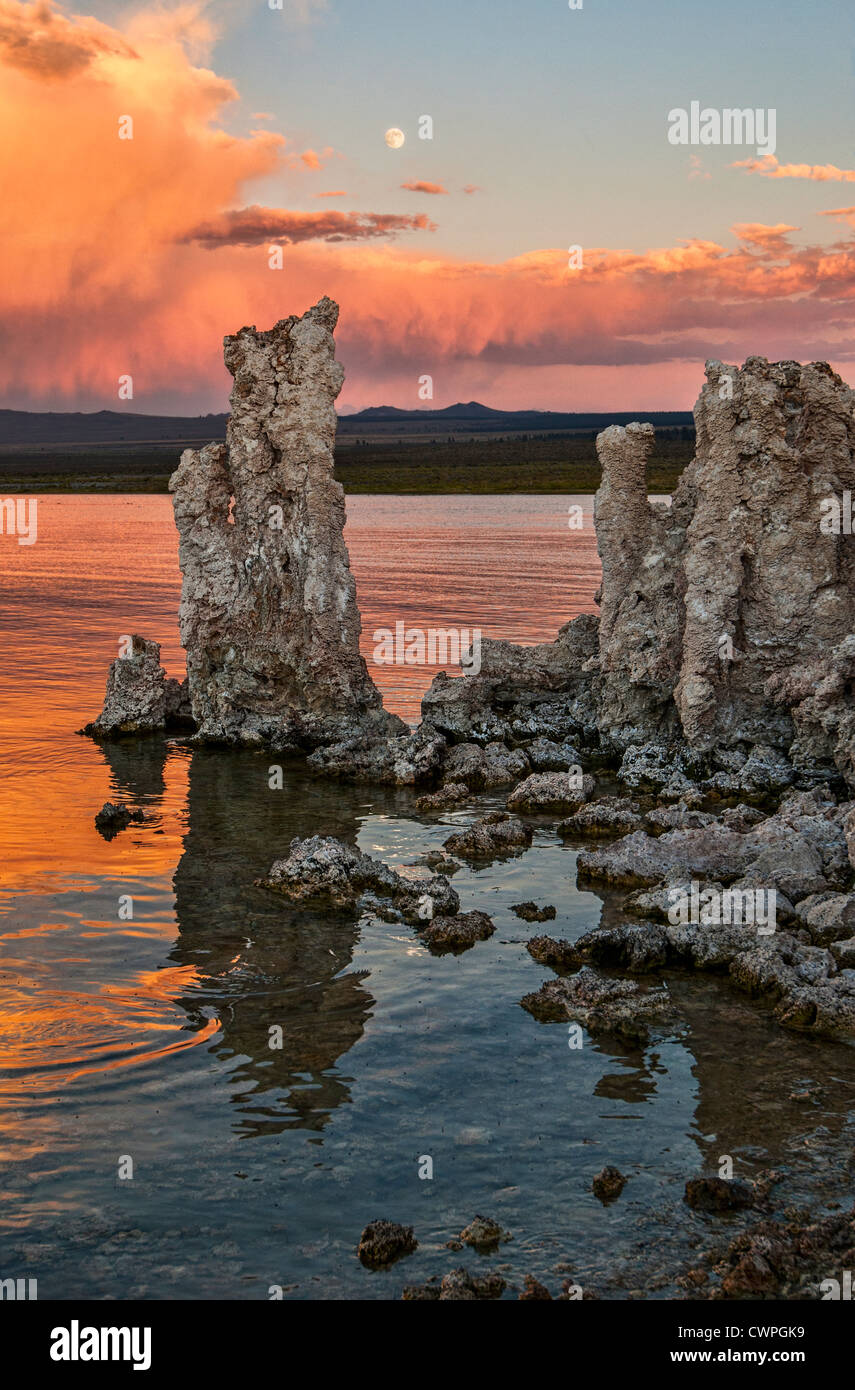 Schöne Aussicht auf die seltsame Tuffstein Türme des Mono Lake. Stockfoto