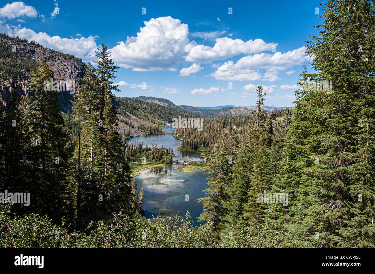 Panoramablick von Mammoth Lakes in Kalifornien. Stockfoto