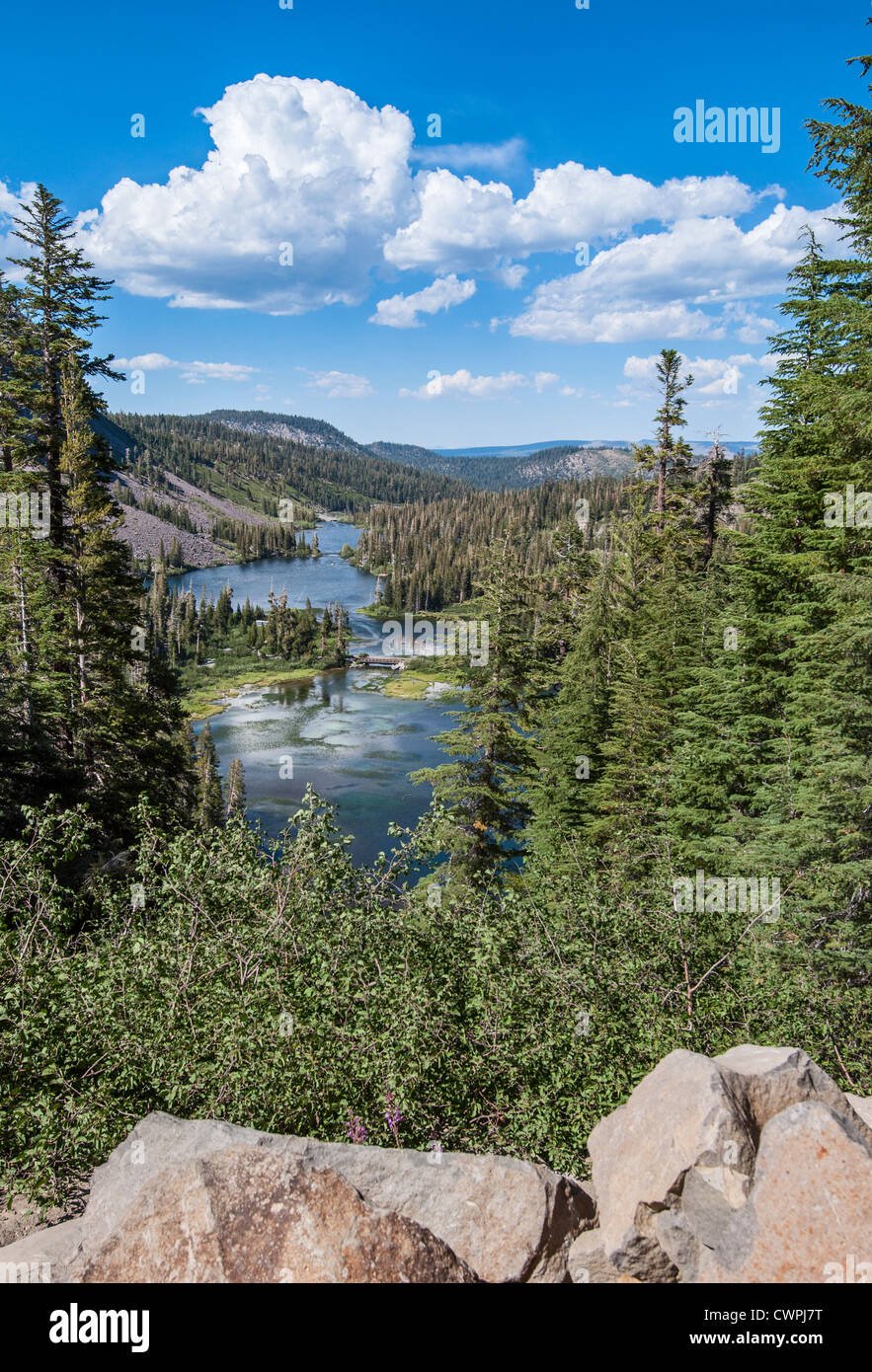 Panoramablick von Mammoth Lakes in Kalifornien. Stockfoto