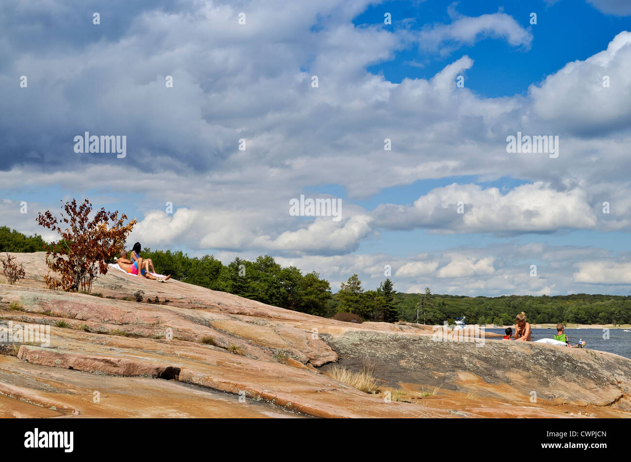 Touristen in Killbear provincial park Stockfoto