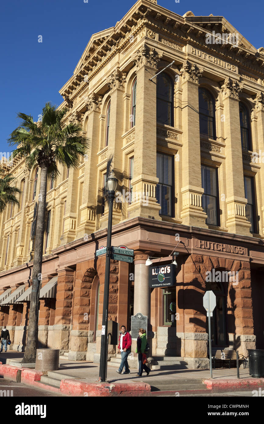 Das Hutchings Sealy Gebäude. Entwickelt und gebaut in 1895-1896. Befindet sich auf dem Strand in Galveston, Texas, USA Stockfoto