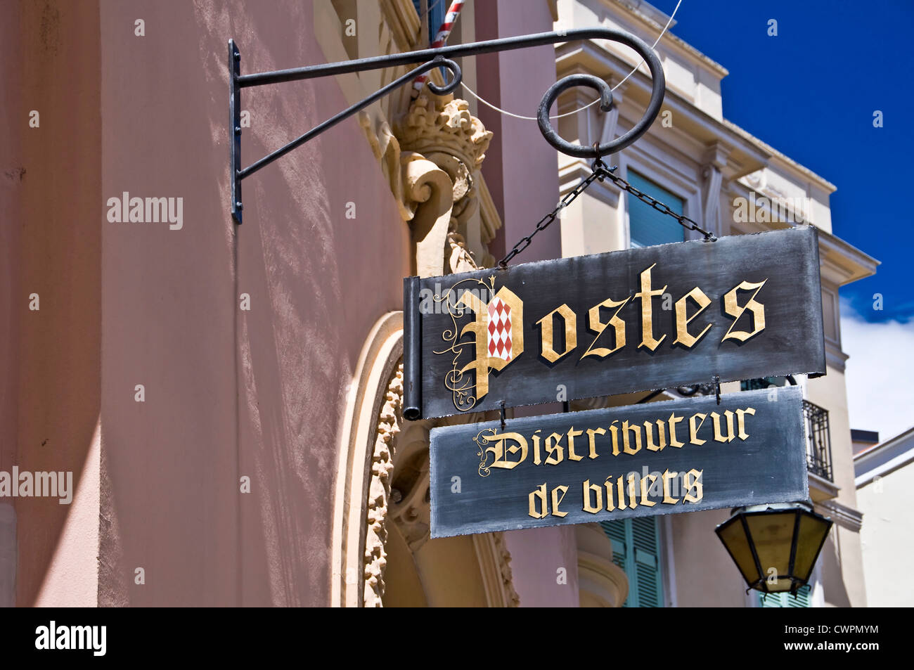 Mittelalterlichen Stil unterzeichnen Postes in Monaco Stockfoto