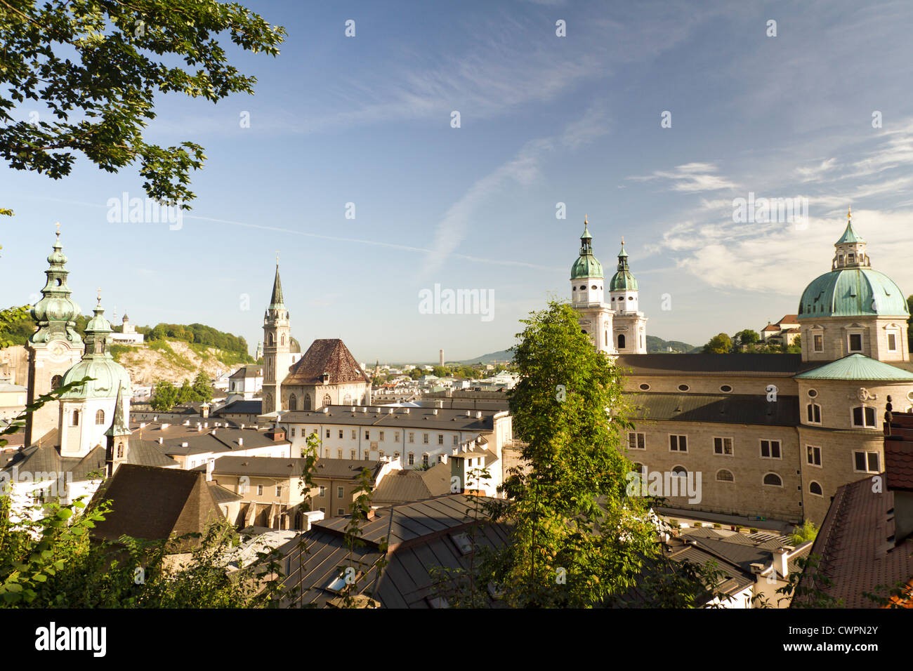Salzburg Panorama im Morgengrauen Stockfoto