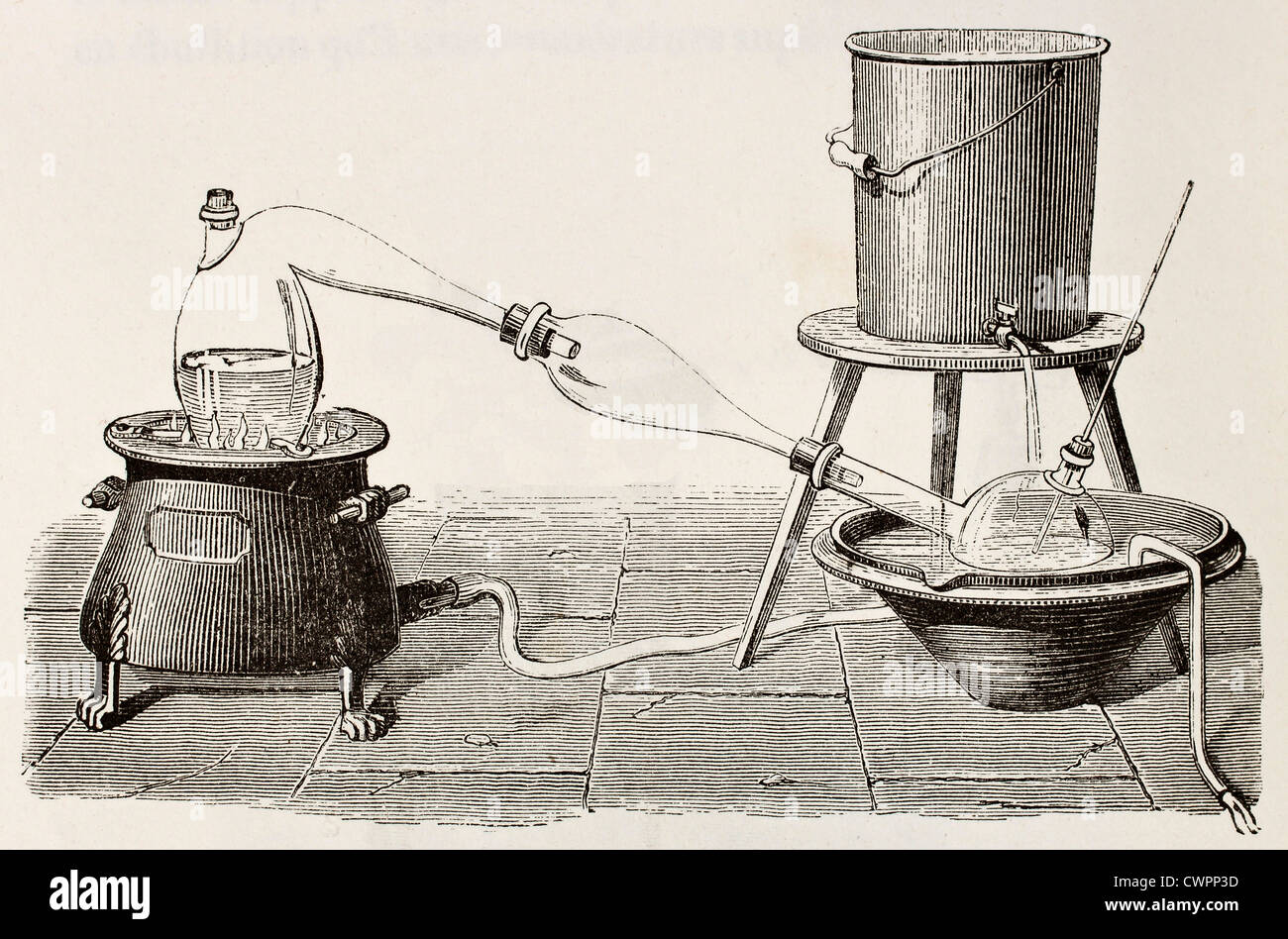 Wasser-Destillation-Apparat Stockfoto