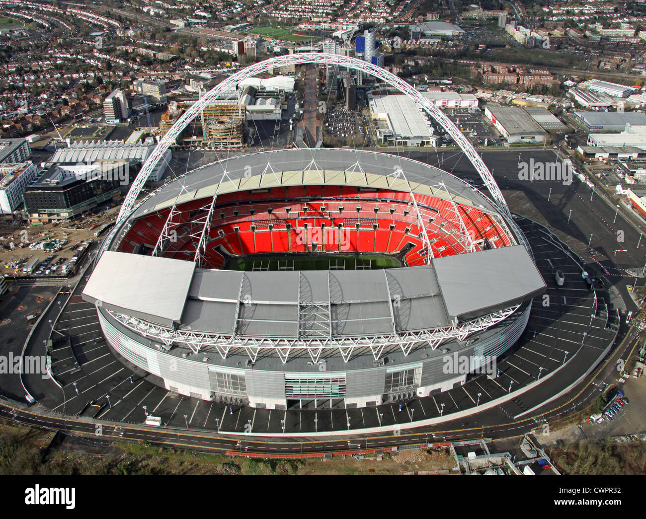 Luftaufnahme des Wembley-Stadion, London Stockfoto