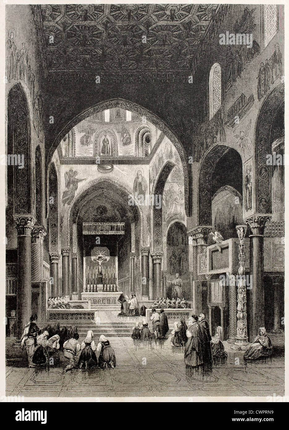 Vesper in der königlichen Kapelle, Palermo, Italien Stockfoto