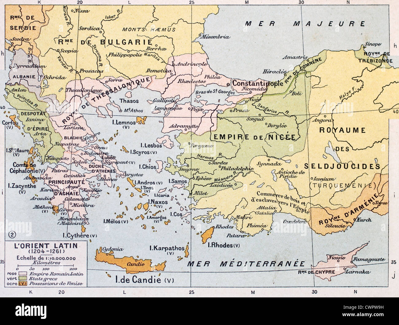 Ägäis-Region im 13. Jahrhundert Stockfoto