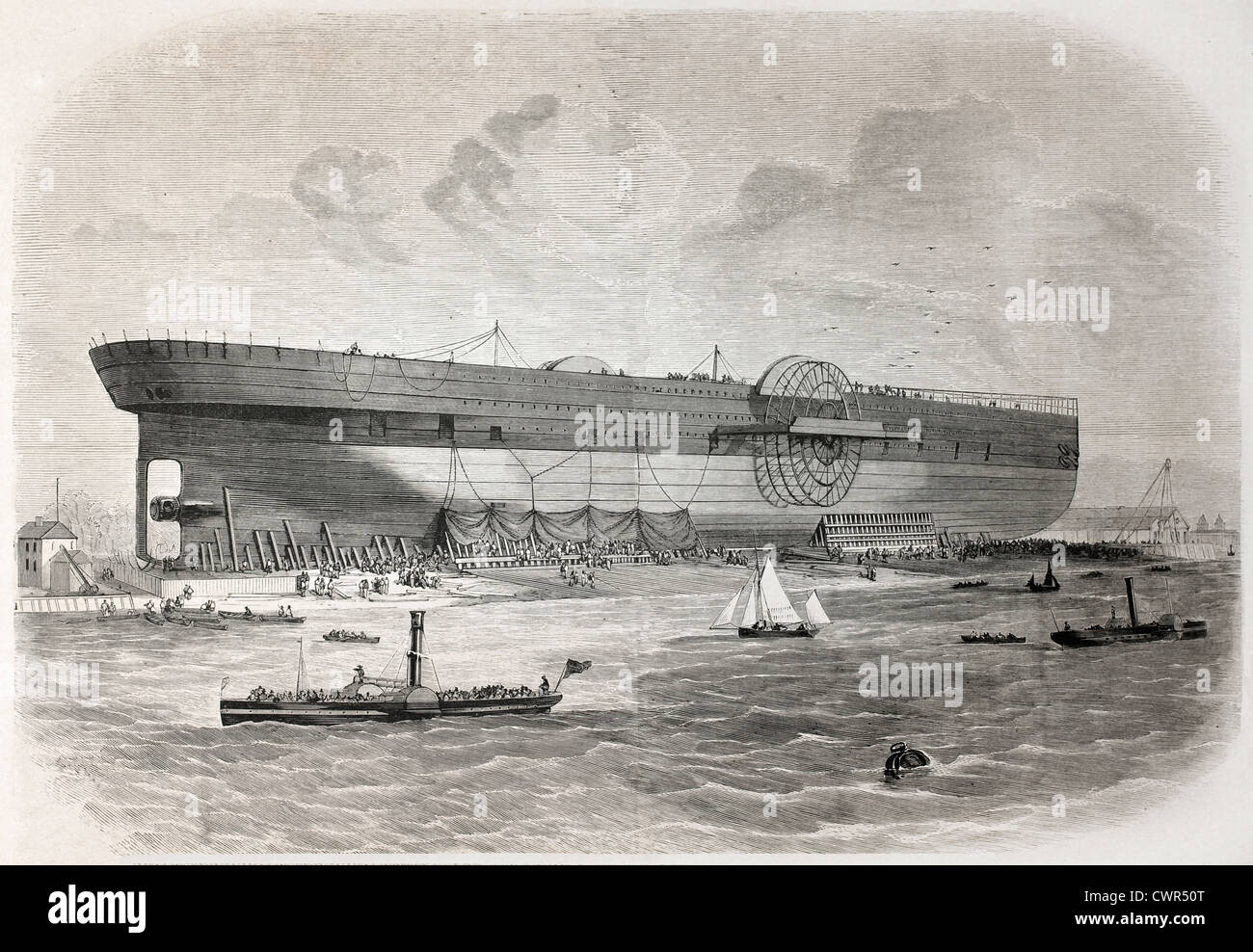 Britische Schiff Leviathan in der Nähe starten Stockfoto