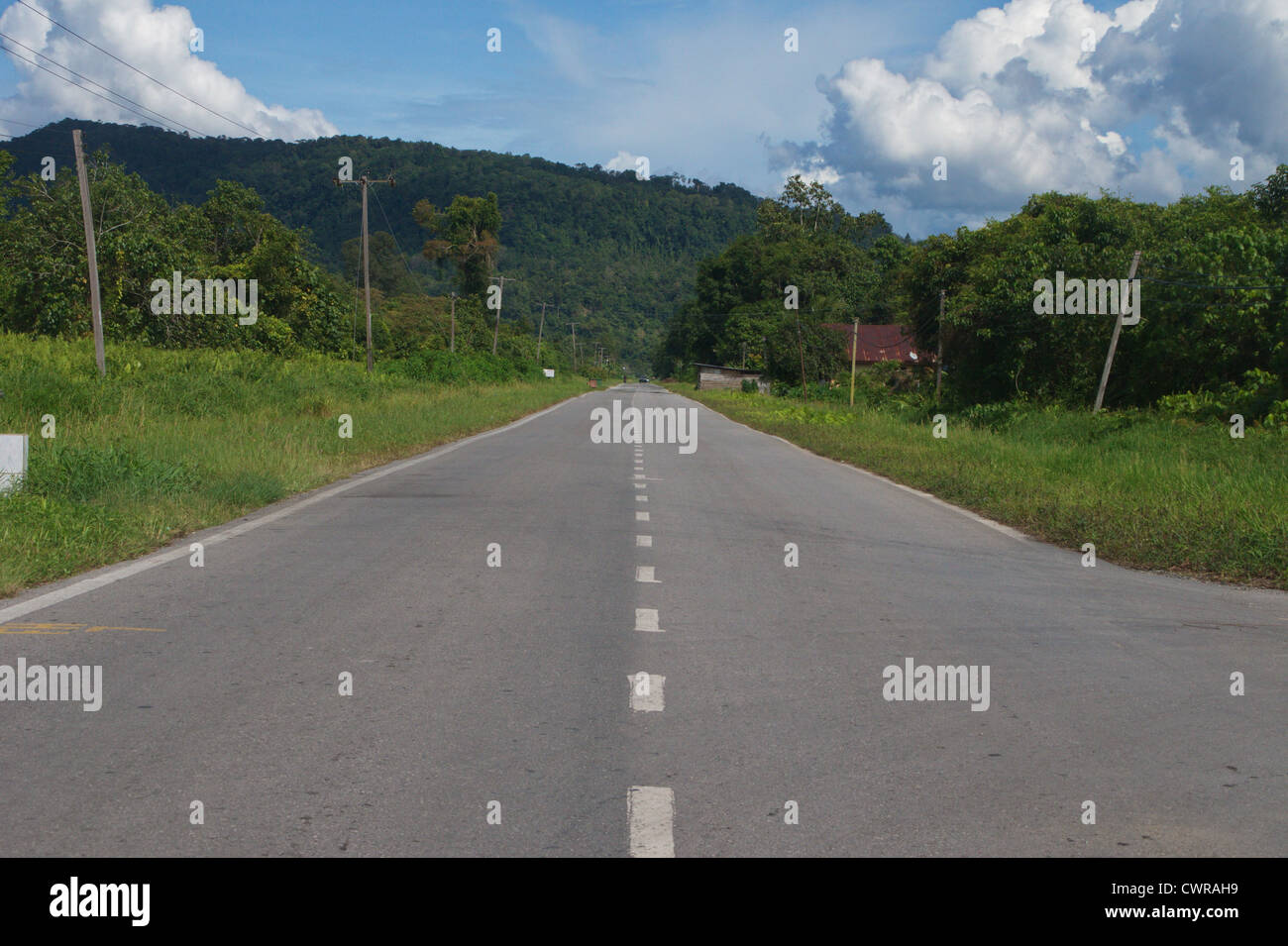 Den Verlauf der Simunjan-Grubenbahn Stockfoto