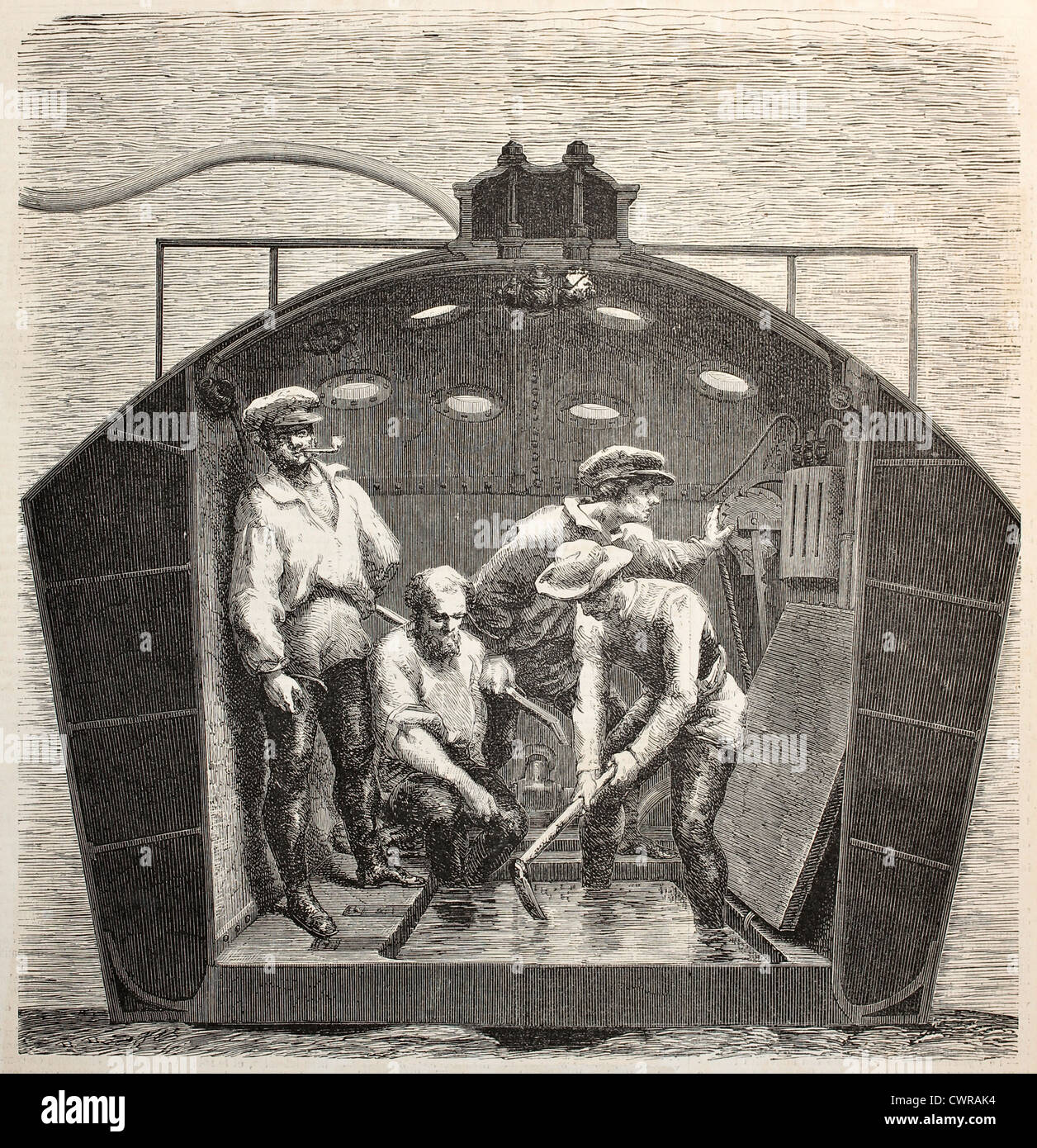 Nautilus u-Boot-Interieur Stockfoto