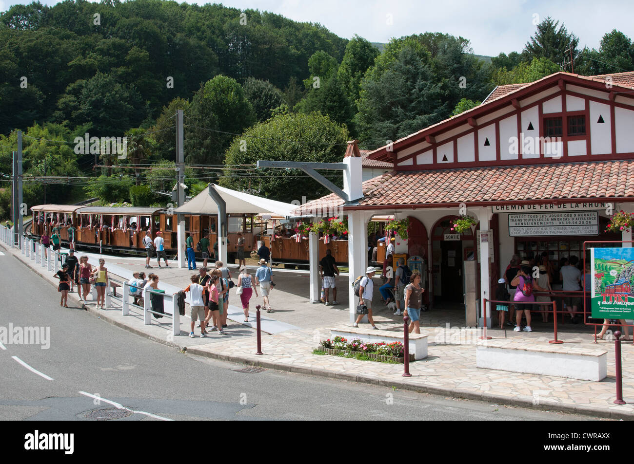 Le Petit Train De La Rhune eine Bergbahn in der baskischen Region an der französisch-spanischen Grenze Stockfoto