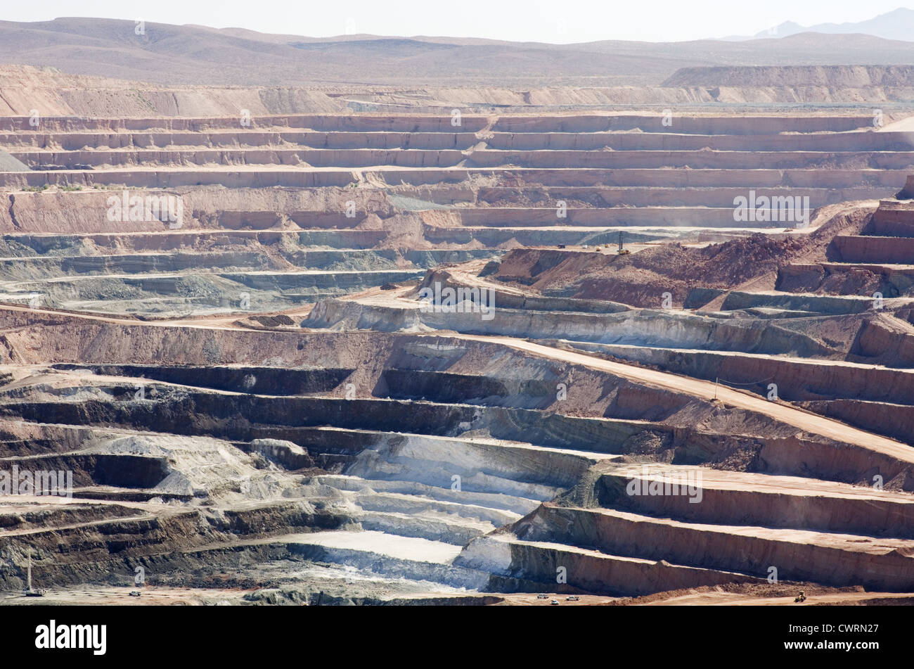 aktiven Tagebau Wüste Tagebau Bergbau für borax Stockfoto