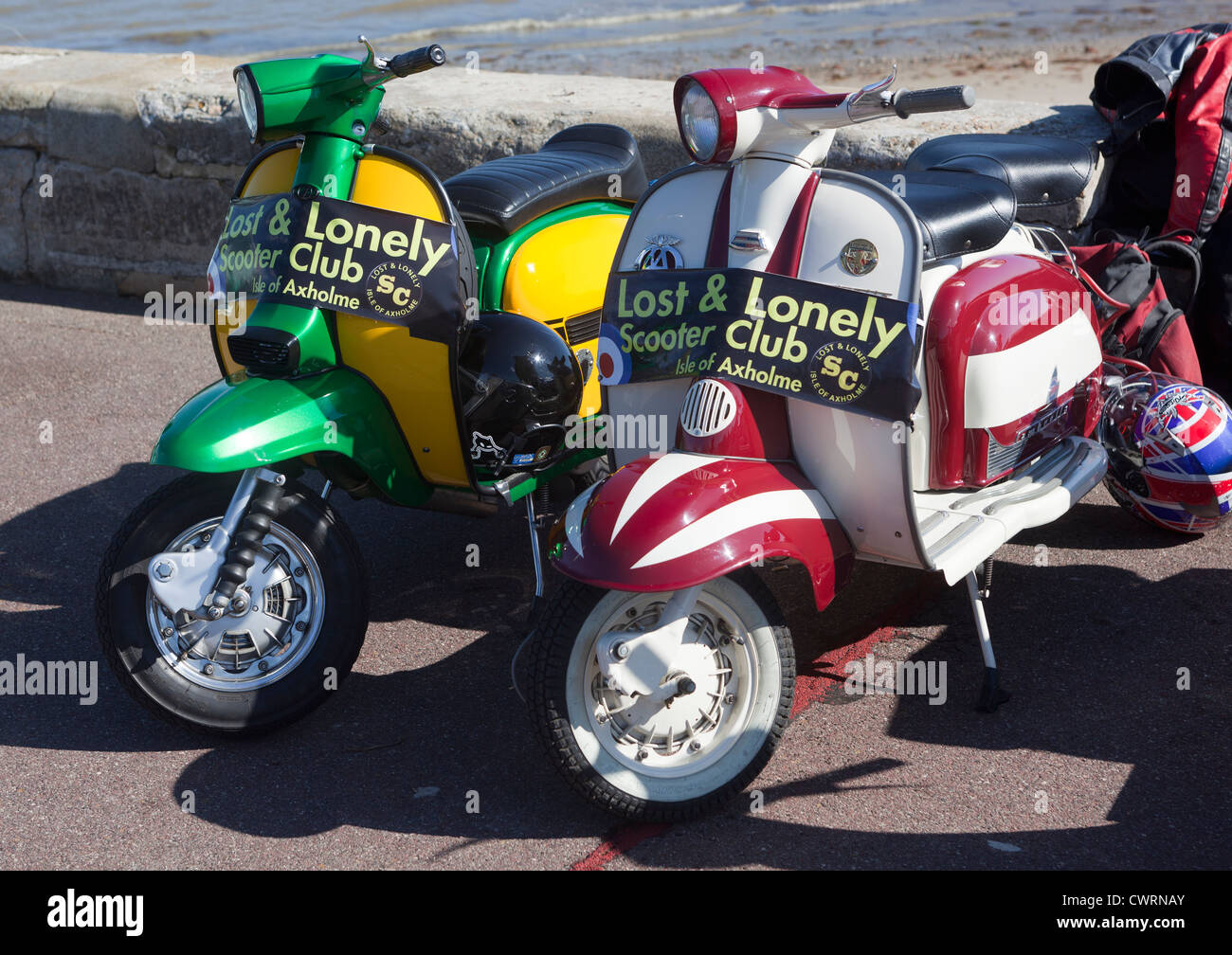 Verloren und einsam Scooter Club Isle of Axholme Stockfoto