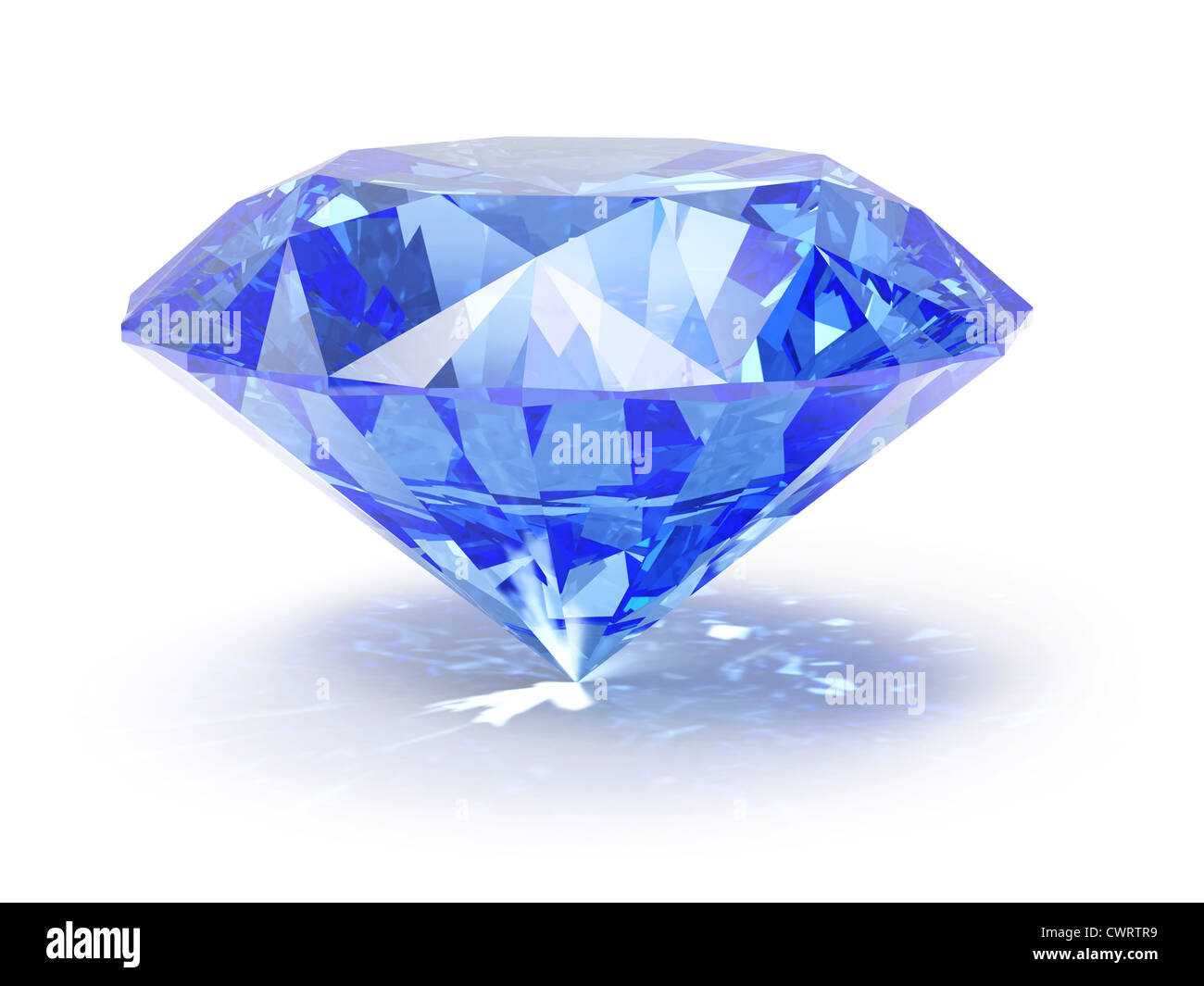 3D Illustranion von Diamant auf weißem Hintergrund Stockfoto