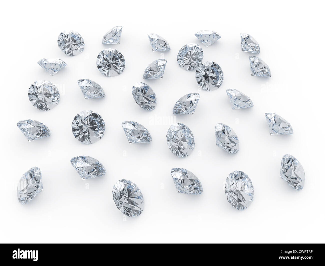3D Illustranion Diamant Juwelen auf weißem Hintergrund Stockfoto