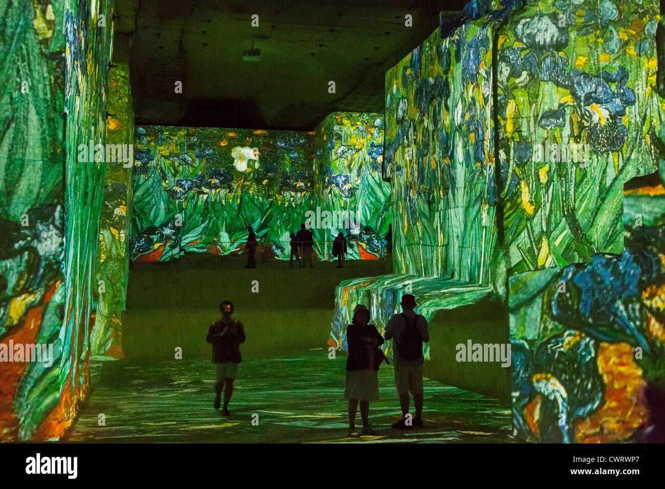 Massiver Untergrund Van Gogh Kunst Schaubergwerk in das Bauxit Höhlen von Les Baux de Provence Frankreich Stockfoto