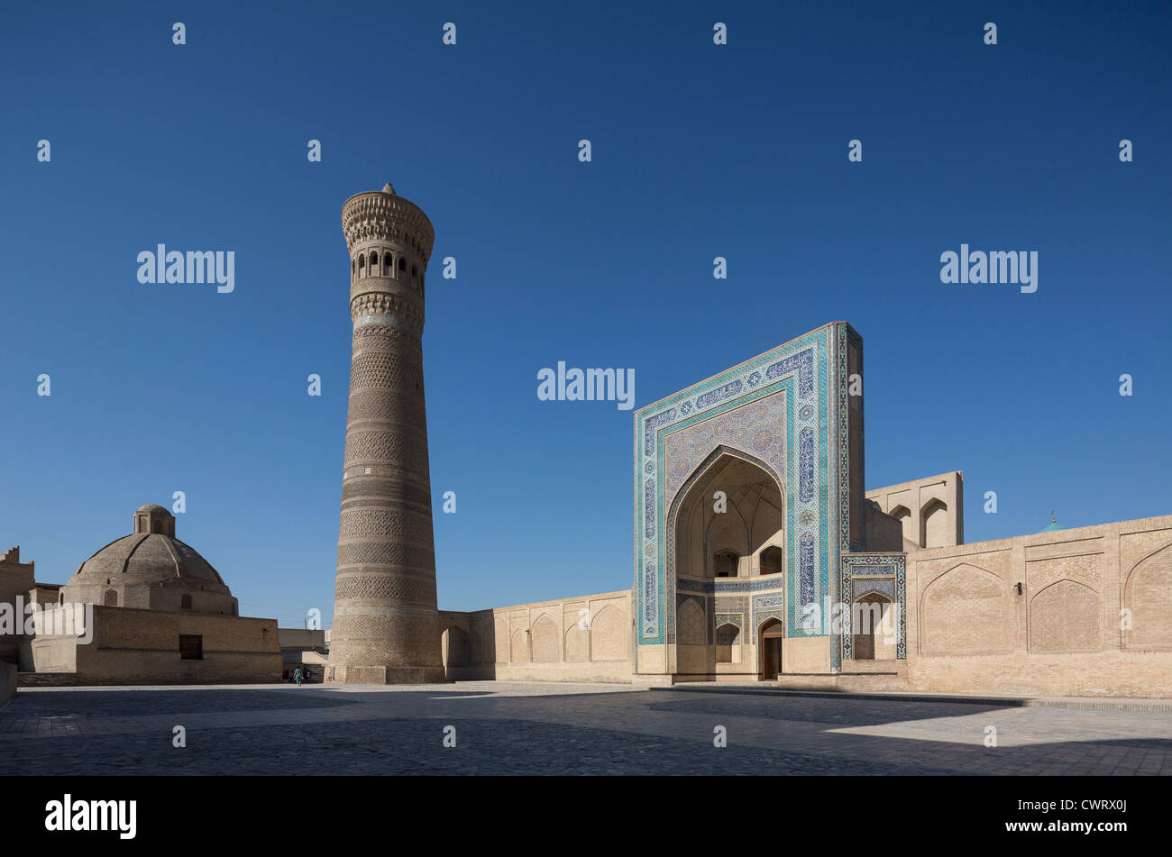 Kalan Minaretts und Freitagsmoschee, Buchara, Usbekistan Stockfoto