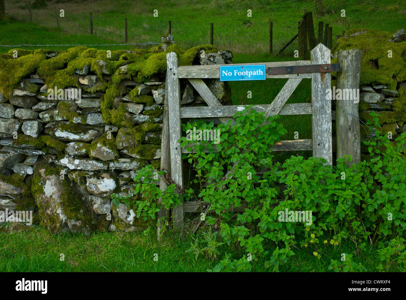 Melden Sie auf Tor - Nr. Fußweg - Cumbria, England UK Stockfoto