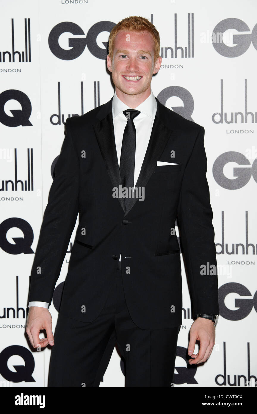 Greg Rutherford kommt für die GQ Men of the Year Award an einem zentralen Ort London. Stockfoto