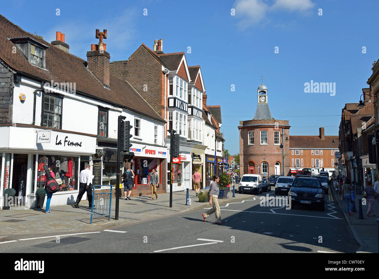 High Street, Reigate, Surrey, England, Vereinigtes Königreich Stockfoto