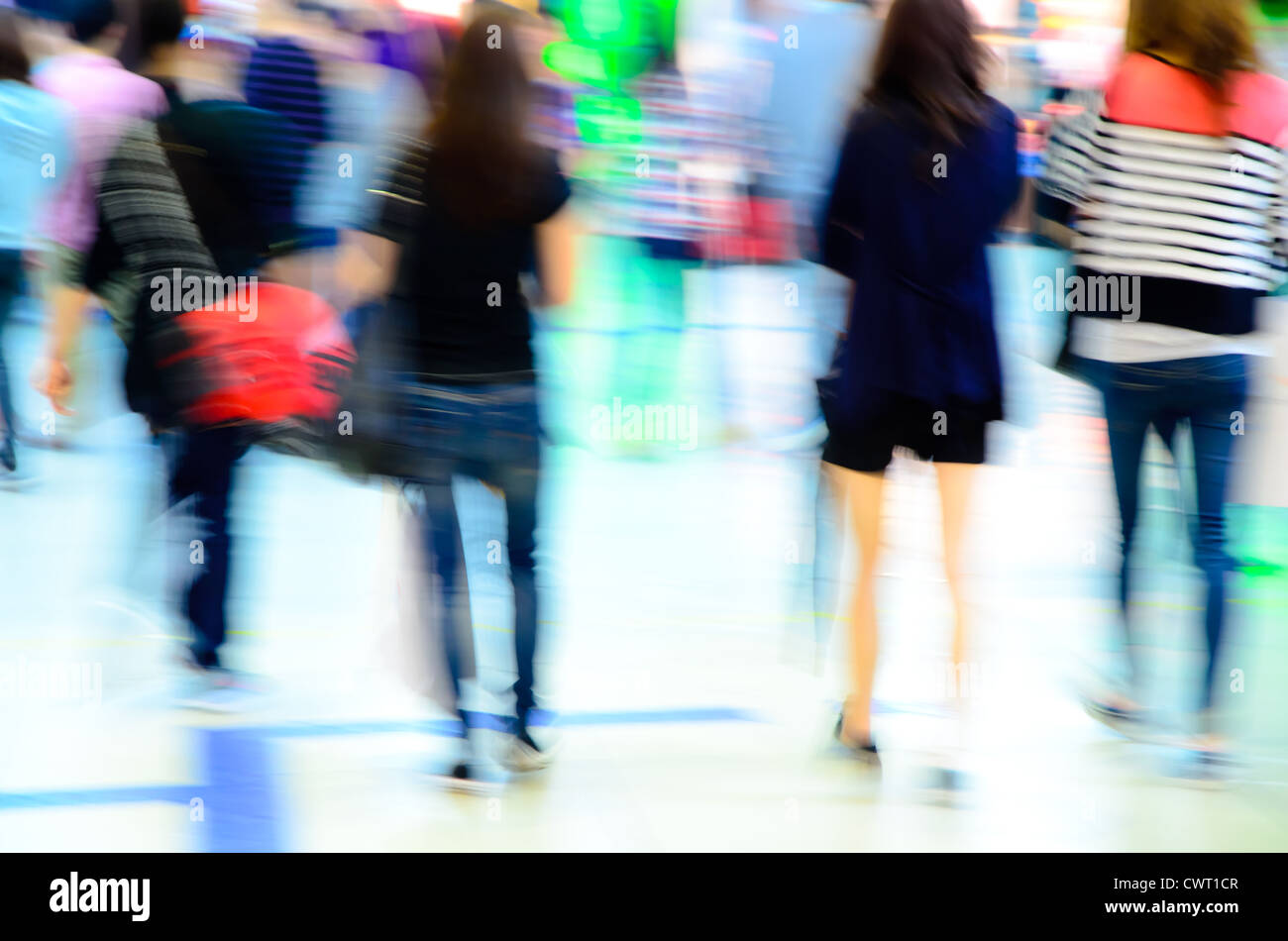City shopping Menschen drängen sich am Marktplatz abstrakten Hintergrund Stockfoto