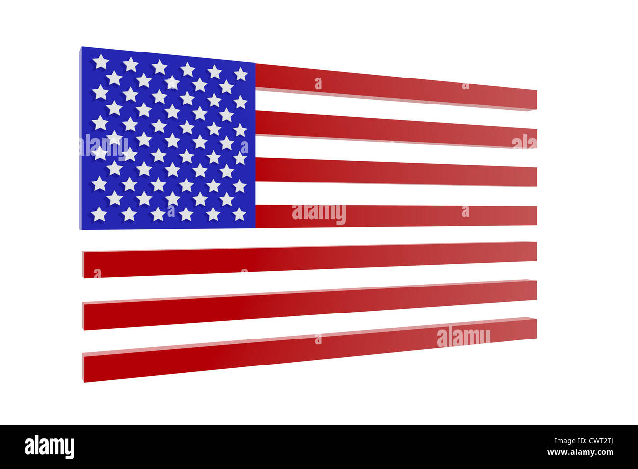 Flagge der Vereinigten Staaten in 3D Stockfoto