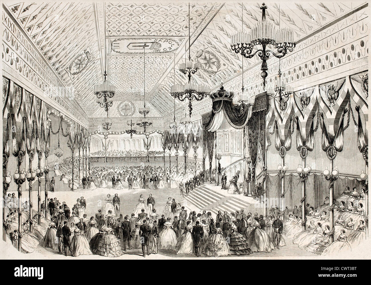 Napoleon III und Kaiserin Eugenie auf Grand Ball in Toulon Stockfoto