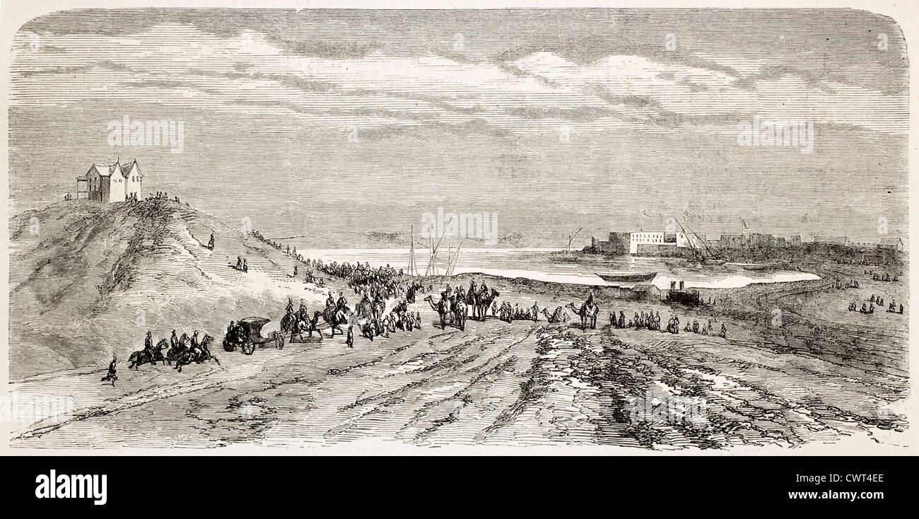 Napoleon-Prince Imperial Ankunft in Suez Stockfoto