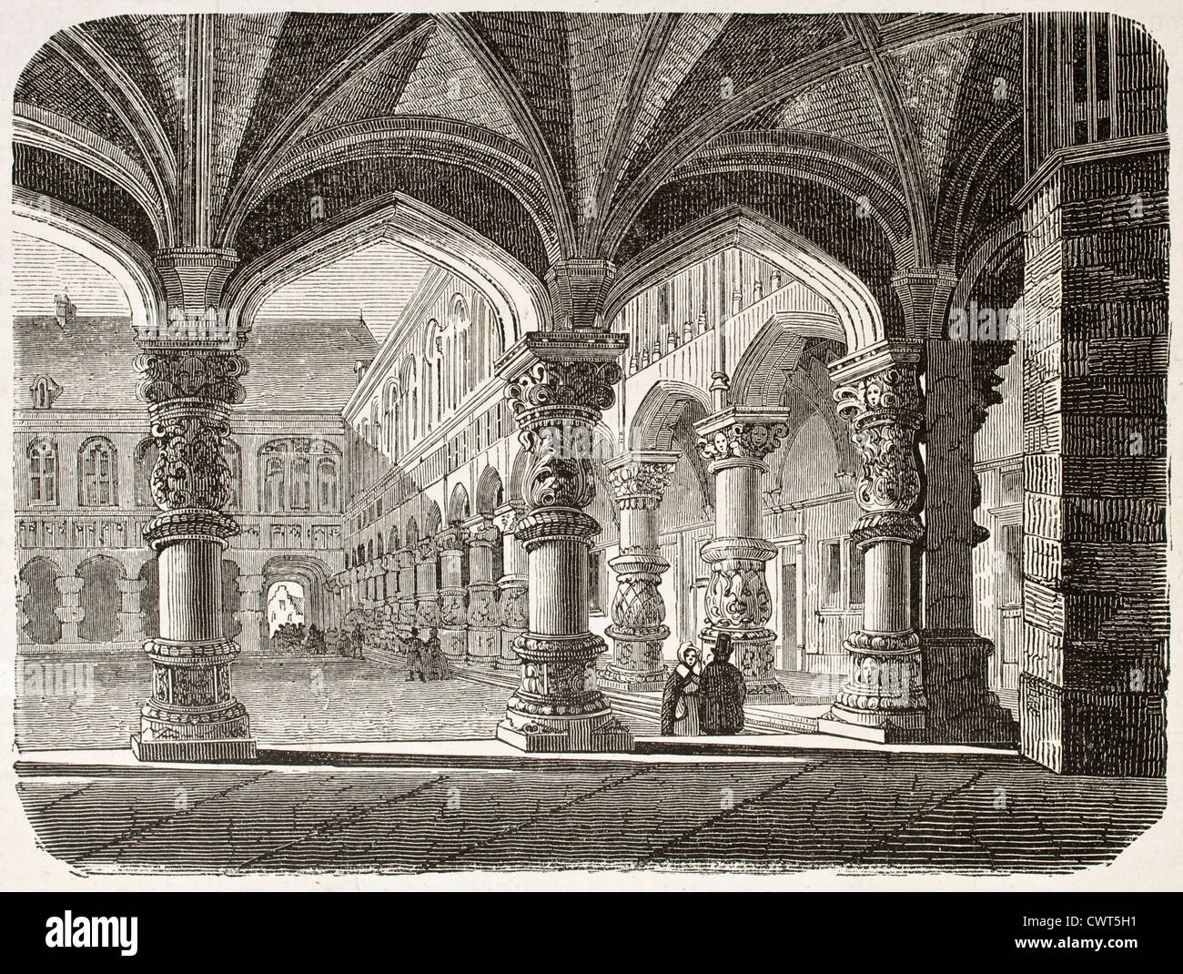 Prinz-Bishops Palast Hof alte Meinung, Lüttich Stockfoto