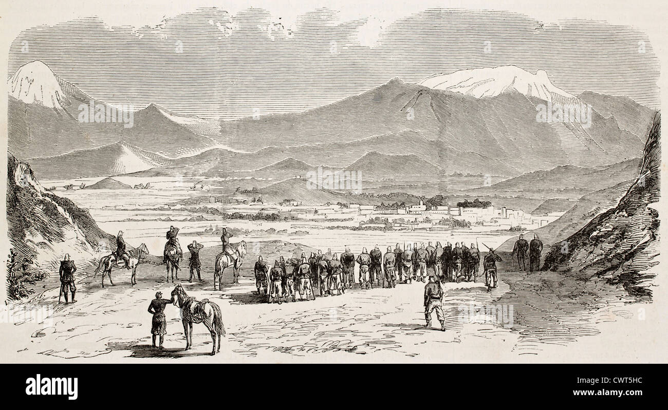 De Bertier Brigade der französischen Armee in Front von Puebla Stockfoto