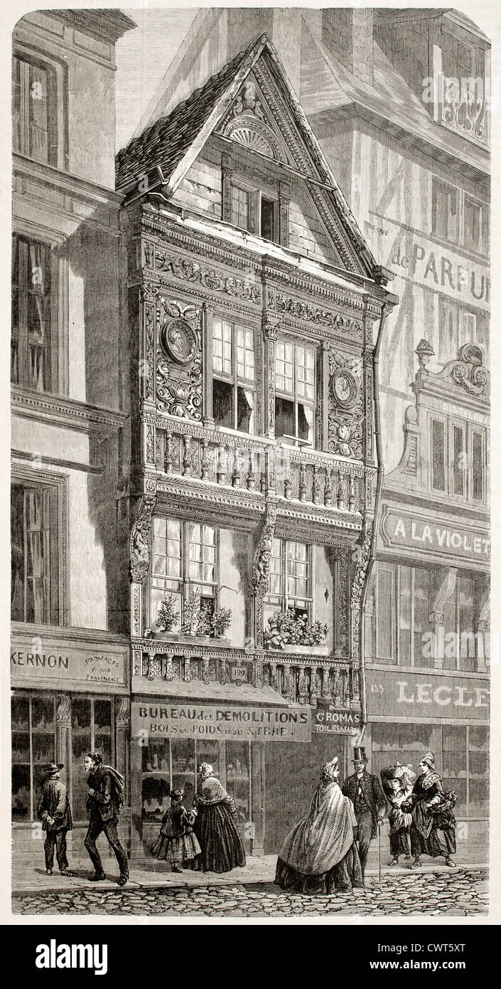 Holzhaus in Rouen Stockfoto