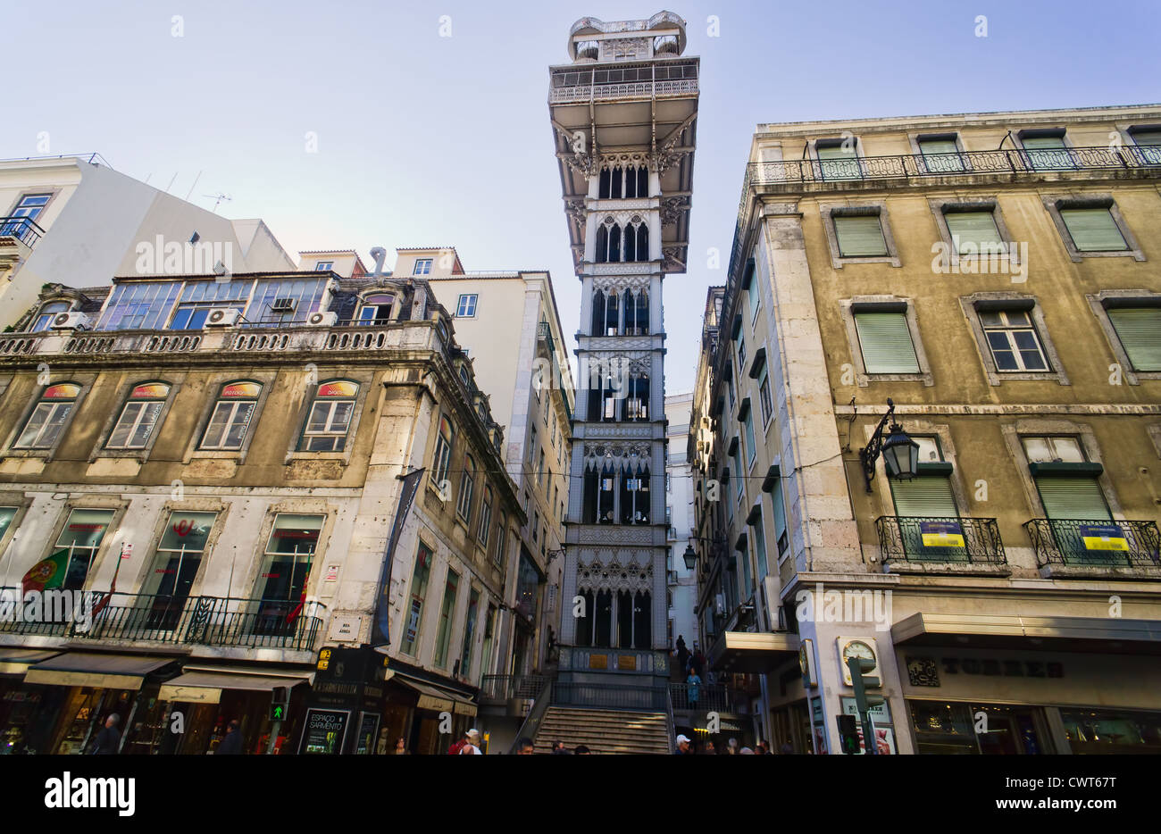 Santa Justa Aufzug in Lissabon, Portugal. Stockfoto