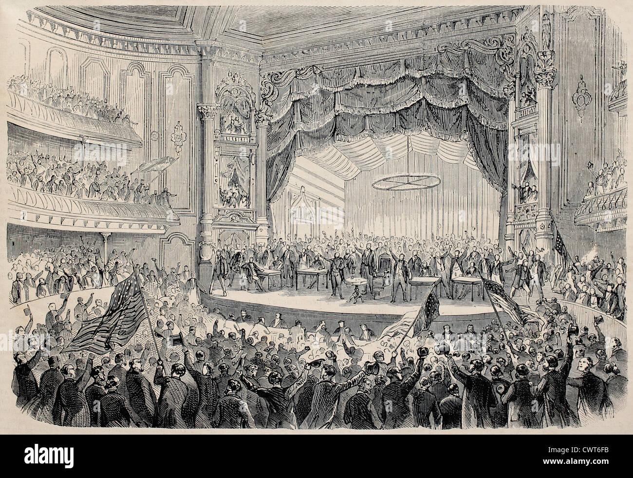 Presidential Wahlversammlung in Chicago Opera theater Stockfoto