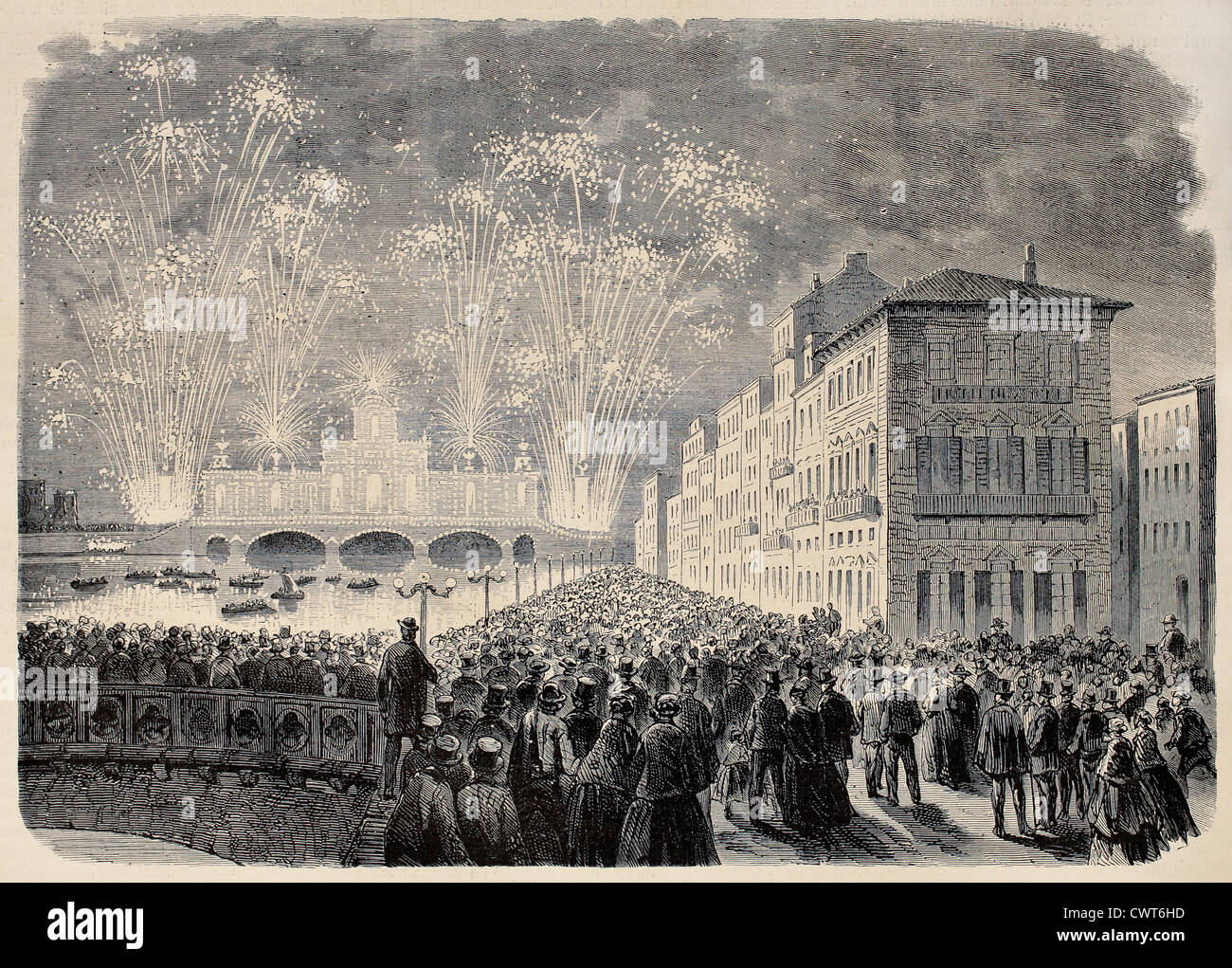 Feuerwerk in Florenz Stockfoto