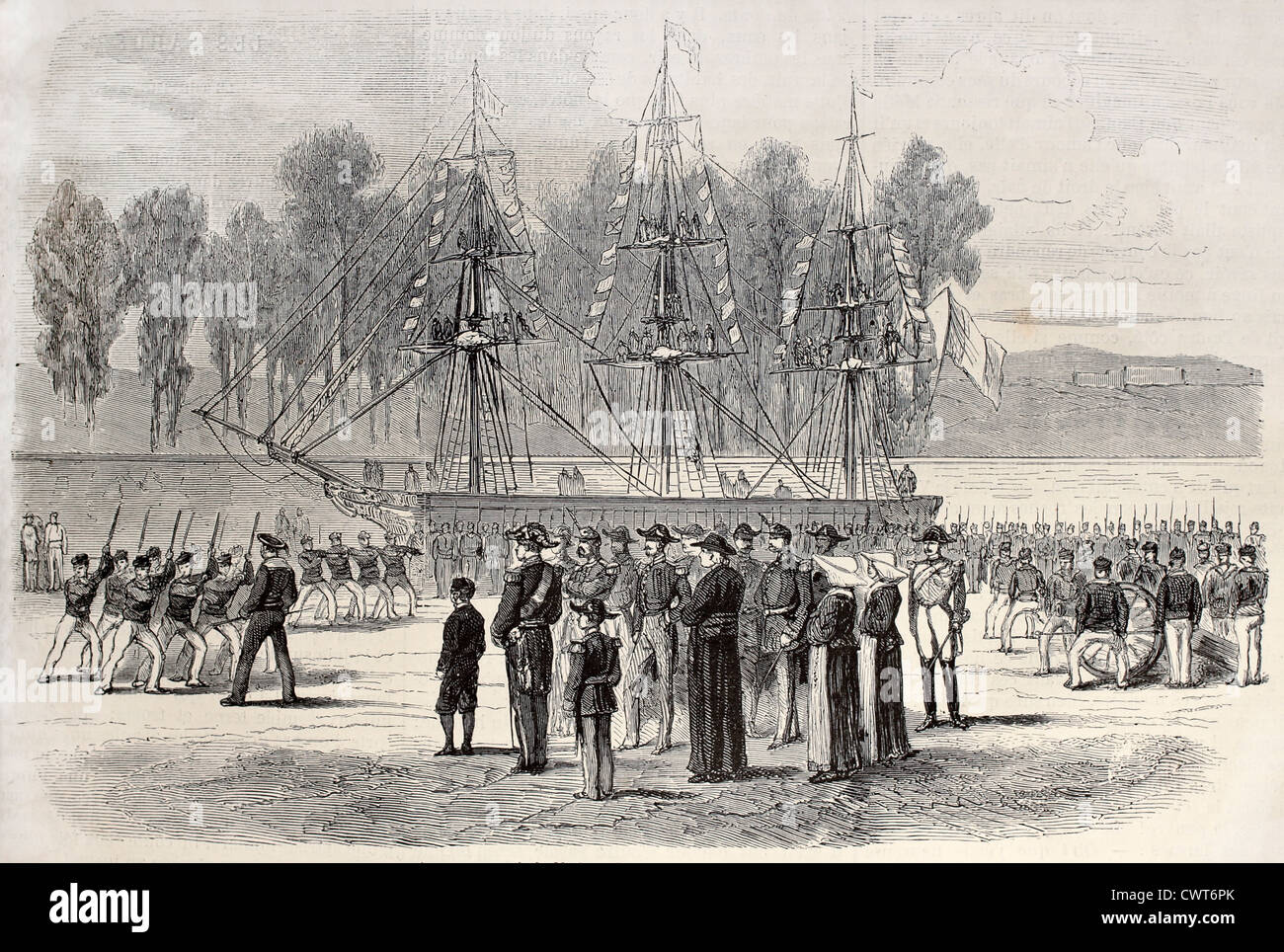 Prinz Louis Napoleon Bonaparte besucht Marine Schule Stockfoto