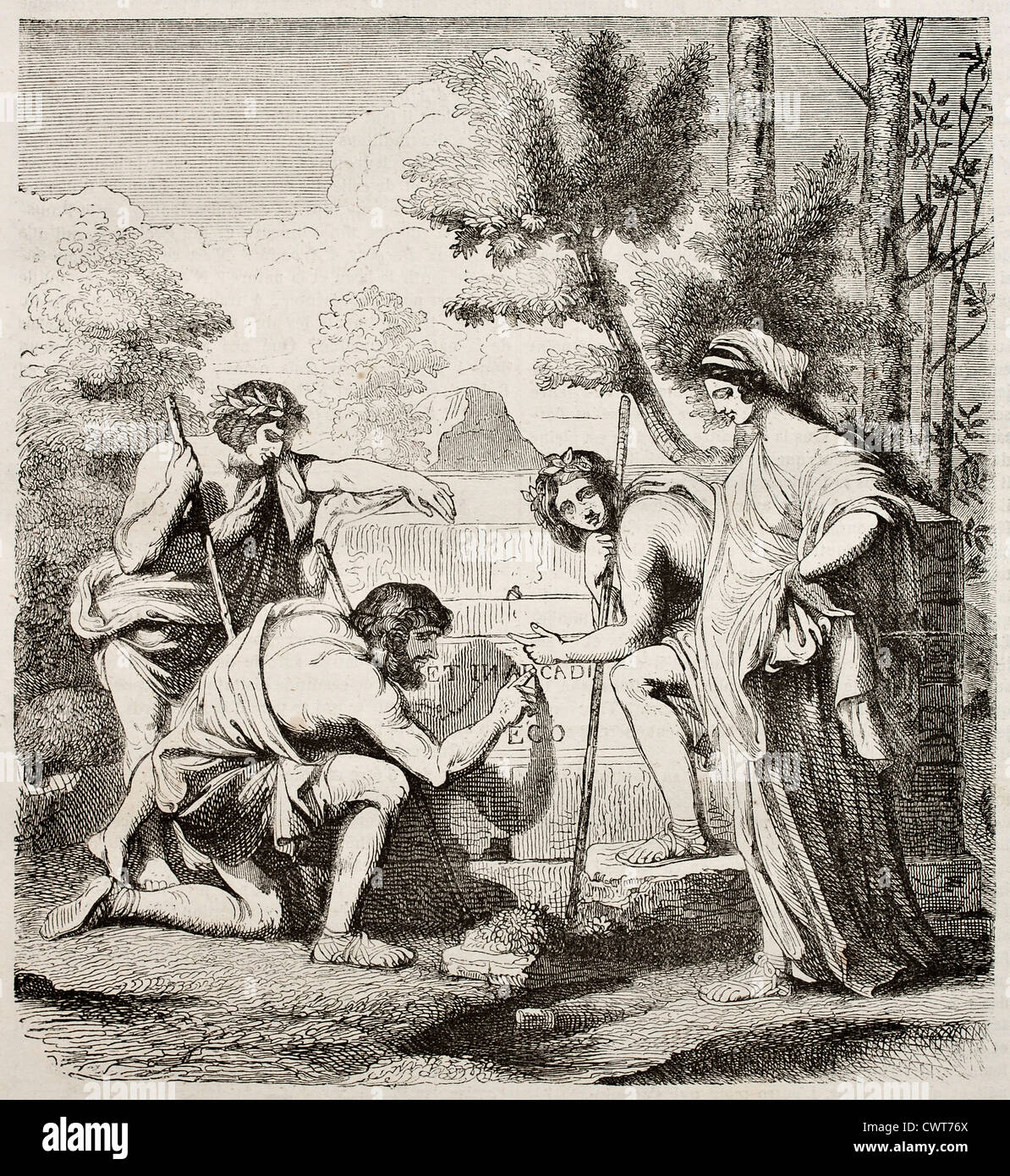 Les Bergers d'Arcadie Stockfoto