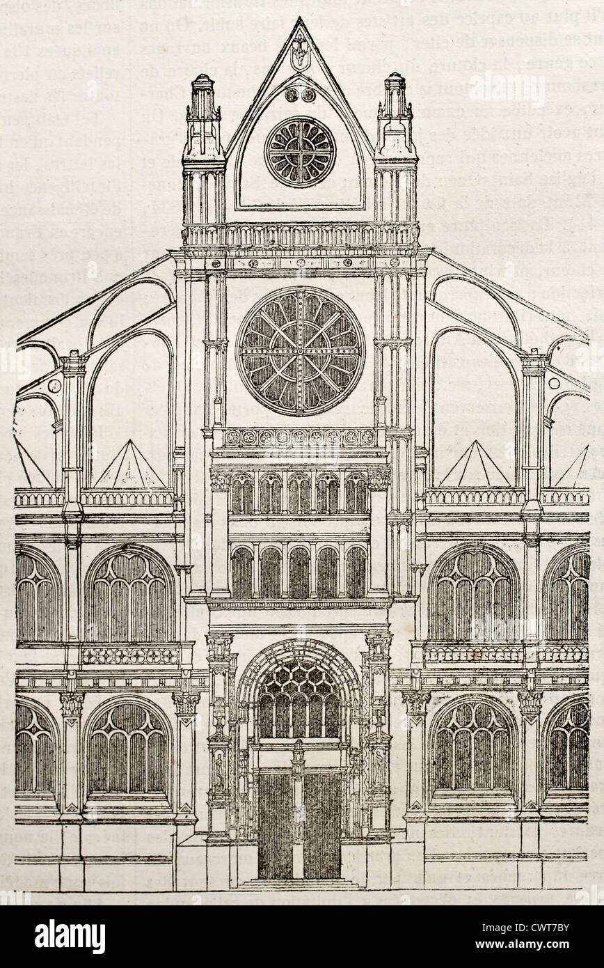 Seitliche Kirchenportal Saint-Eustache, Paris Stockfoto