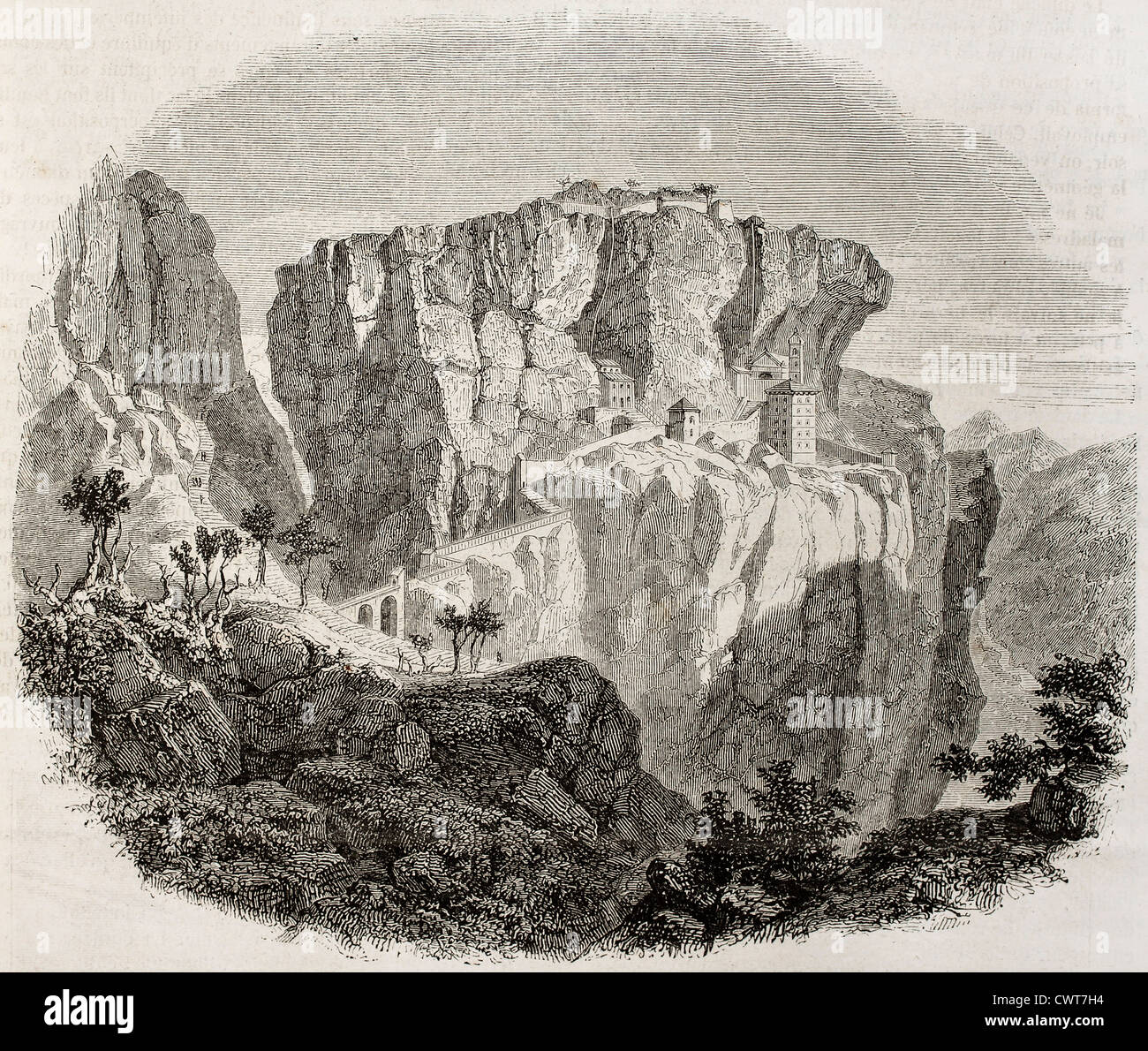 Alte Darstellung der Defiles De La Coruna, Spanien Stockfoto