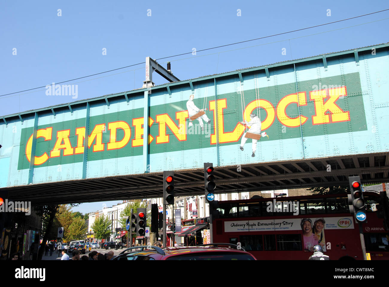 Berühmte Camden Lock unterzeichnen in Camden Town, London Stockfoto