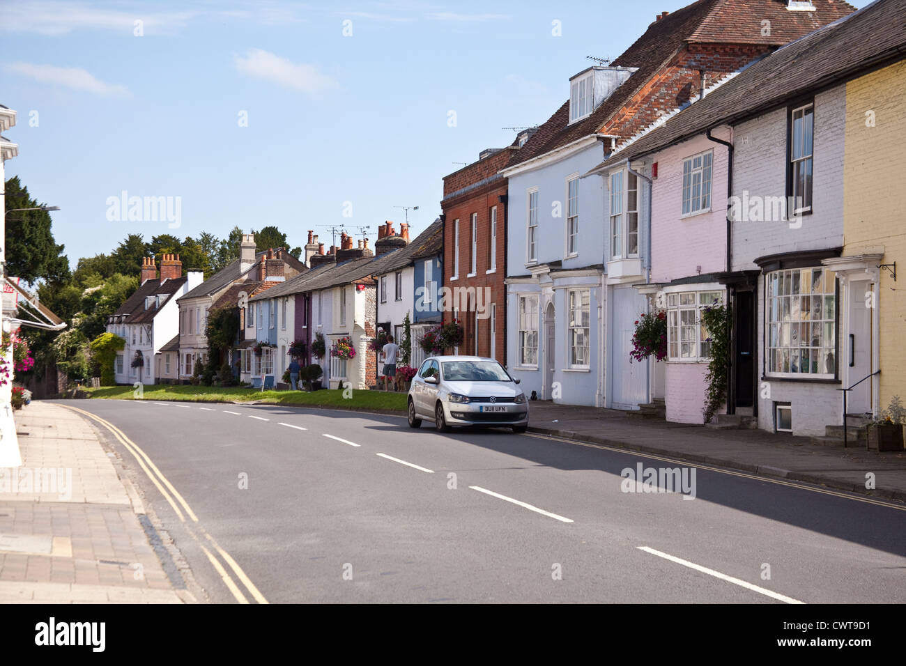 Georgische Häuser in East Street, Alresford, Hampshire, England, Vereinigtes Königreich. Stockfoto