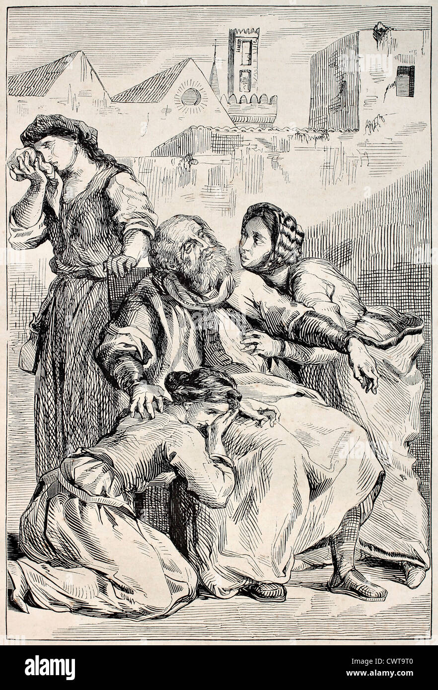 Goetz von Berlichingen Tod. Goethes Drama, Fünfter Akt. Stockfoto