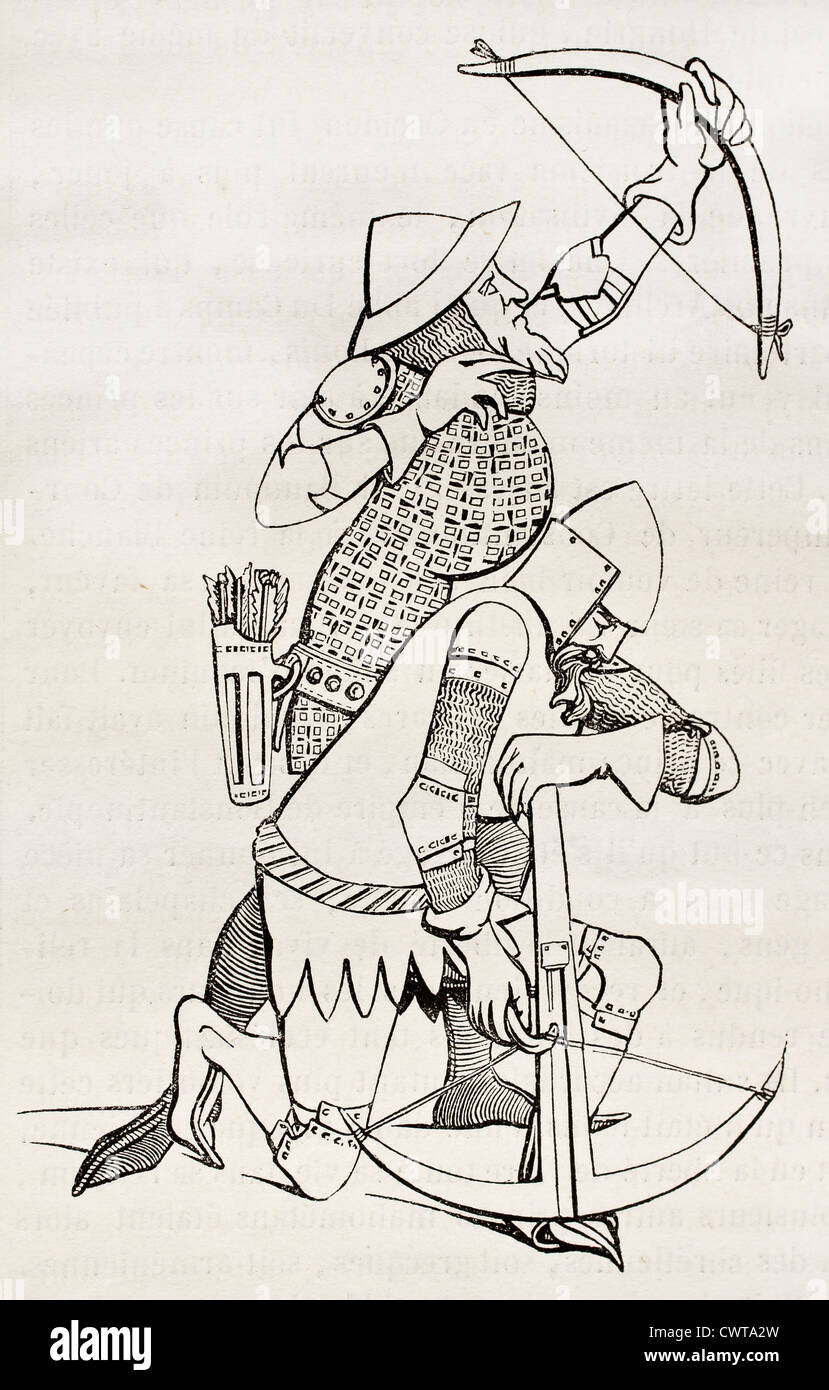 Mittelalterlichen Soldaten alte Abbildung Stockfoto