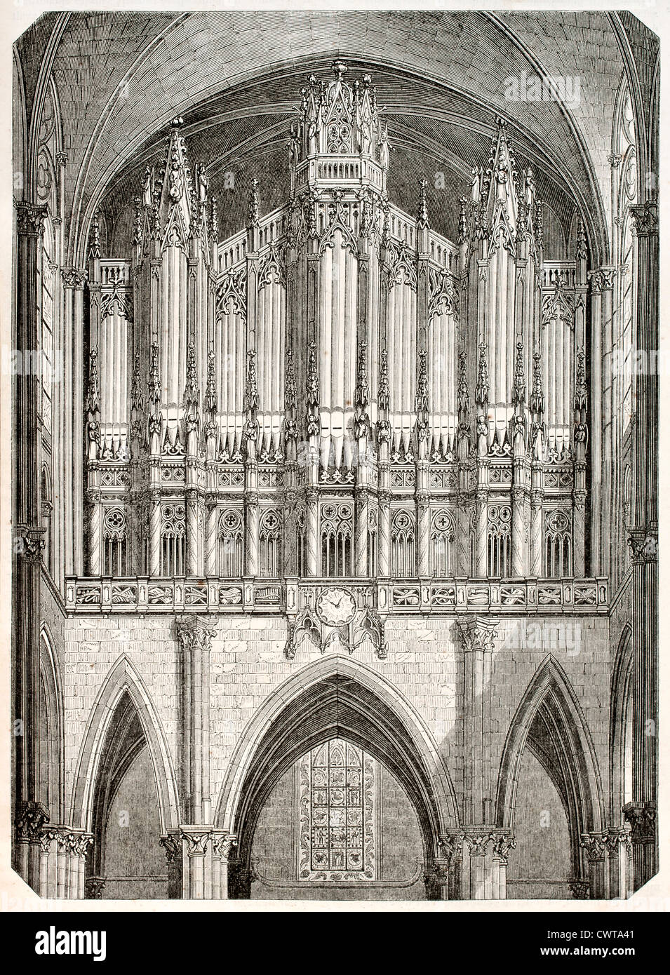 Saint-Denis Orgel alte Abbildung Stockfoto