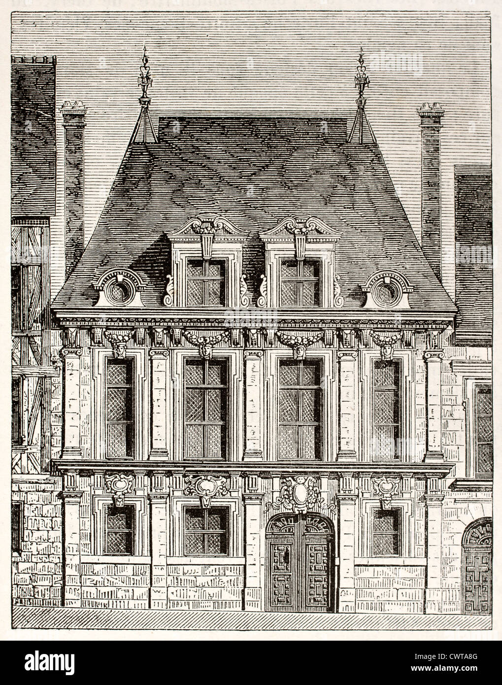 Rouen-Haus Stockfoto