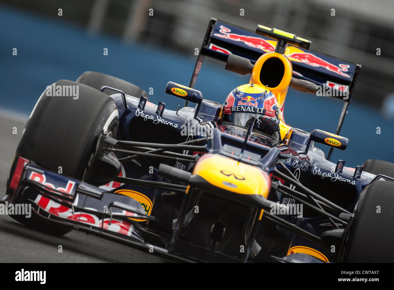 VALENCIA, Spanien - 22 Juni: Mark Webber in der Formel 1 Grand Prix von Europa, Valencia Street Circuit. Spanien am 22. Juni 2012 Stockfoto